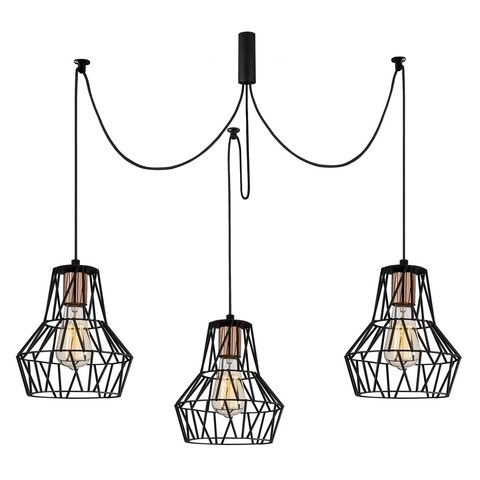 Lustra Selimiye N-1184, Noor, 45 x 110 cm, 5 x E27, 100W, negru mezoni.ro