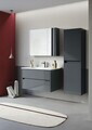 Dulap de baie cu oglindă, Hanah Home, Arno 80, Gri/Antracit