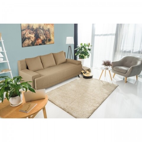 Canapea Extensibila Roma Bedora 205x90x86 cm + lada de depozitare, cappuccino