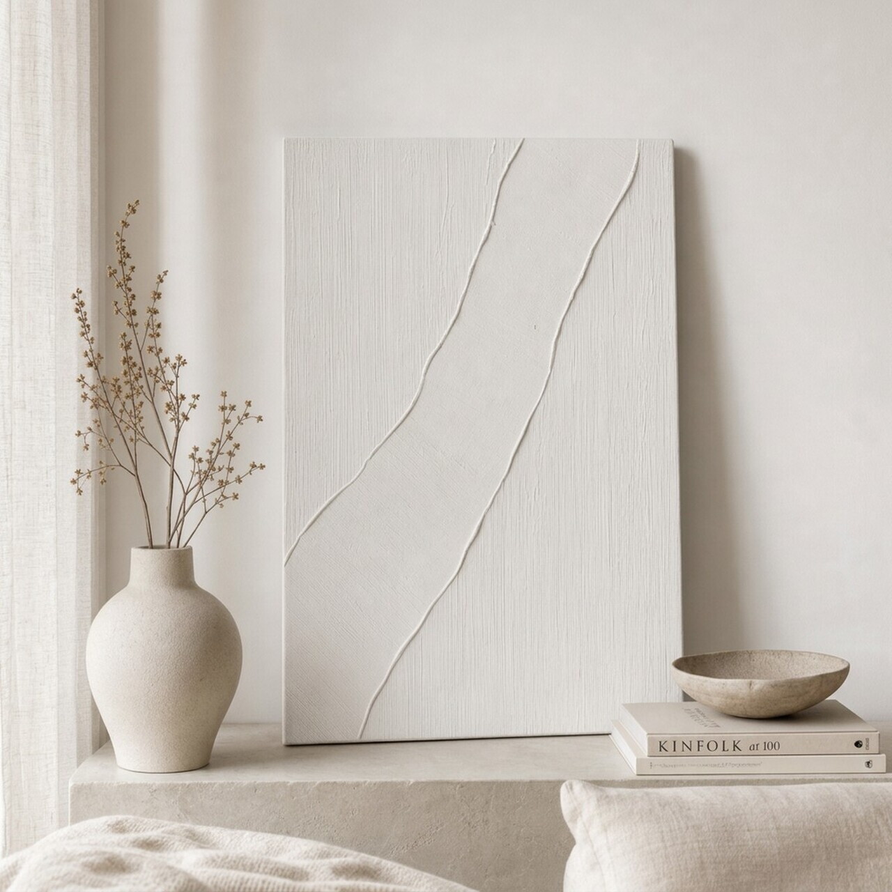 Tablou decorativ, Huhu3206, Cadru: Lemn de pin, Alb