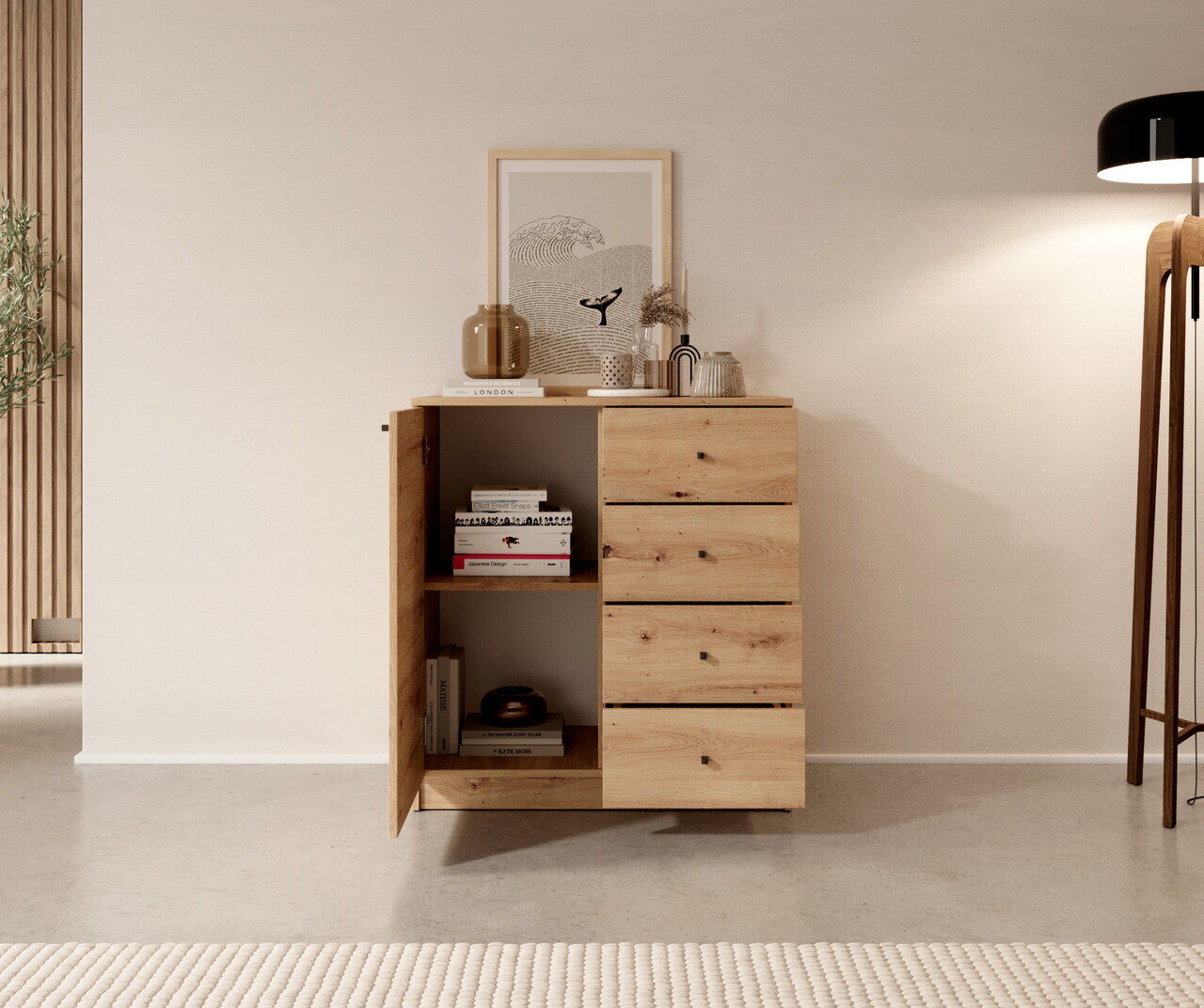 Comoda ADRK, Evi, 80x40x87 cm, PAL laminat, artisan — imaginea 2