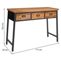 Consola cu 3 sertare Creaciones Meng, 110x5x42x76.5 cm, fier/lemn de brad