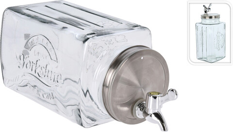Dispenser pentru bauturi yorkshire, 3 l, 26x12x14 cm, sticla, transparent