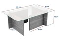 Masuta de cafea, Nordure, Vetrino, 105x40x65 cm, Sticla temperata , Stejar Honey