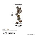 Decoratiune de perete, Textured, Metal, 90 x 32 x 4 cm, Multicolor