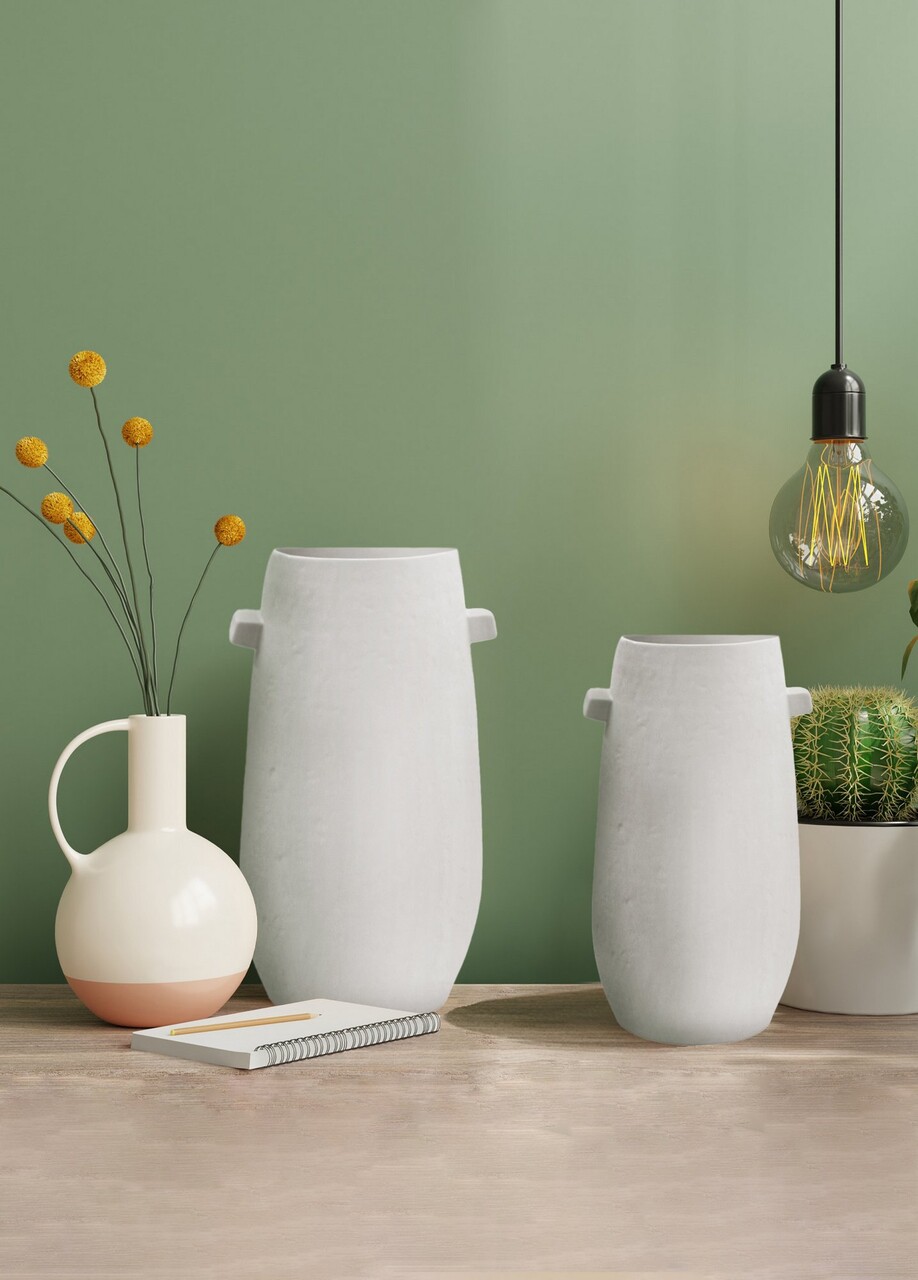 Vaza, DKR0482, 19x18x40 cm, Ceramica, Alb