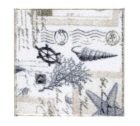 Covoraș de baie, confetti, lighthouse, 50x57 cm, polipropilena, bej / negru / alb