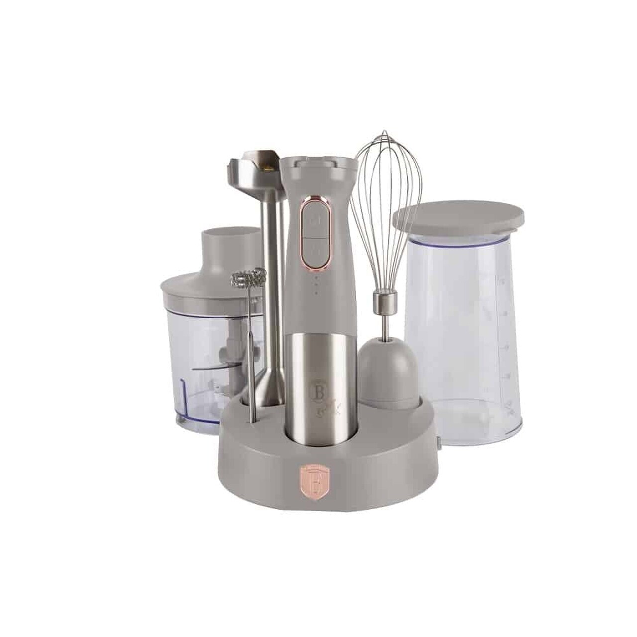 Set blender 6 in 1 Berlinger Haus, Taupe, 200W, inox/plastic, taupe mat - imagine 2