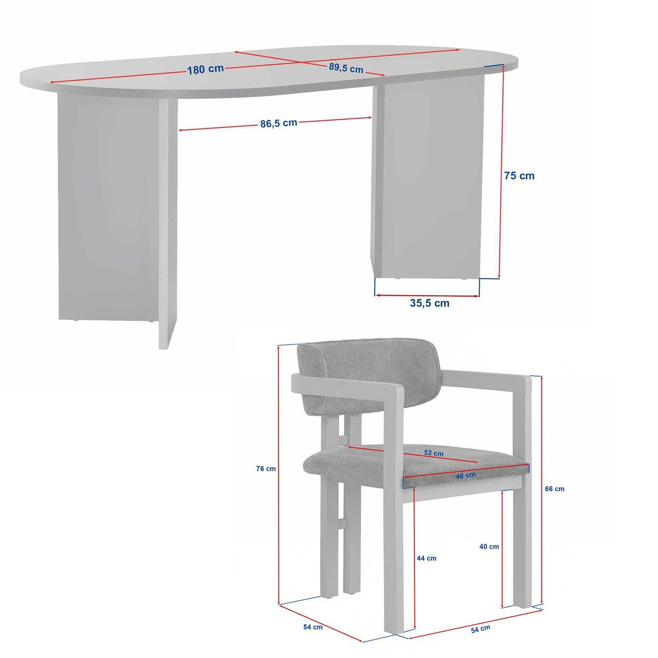 Set masă și scaune (5 bucăți), Hanah Home, Meridia 4, Nuc Milano / Nuc Închis / Alb - view 4