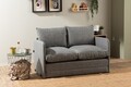 Canapea extensibilă cu 2 locuri, Futon, 859FTN2874, Metal , Gri deschis