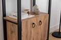 Corp biblioteca, Puqa Design, Milano, 64x160x32 cm, PAL, Pin Atlantic / Negru