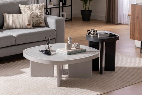 Masuta de cafea, Howard, Cream, 92x35x92 cm, MDF , Gri