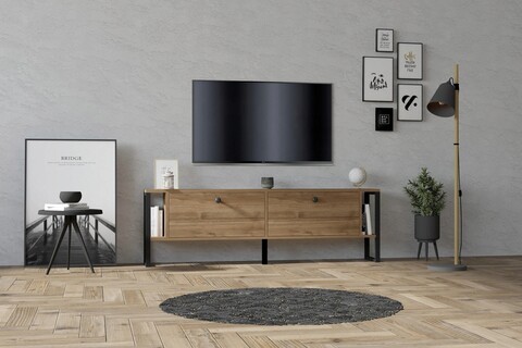 Comoda tv, puqa design, ahu, 160x50.4x24.5 cm, pal, nuc