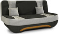 Canapea extensibila 3 locuri ELTAP, Ewa II, 189x90x88 cm, lemn/poliester, negru/gri deschis