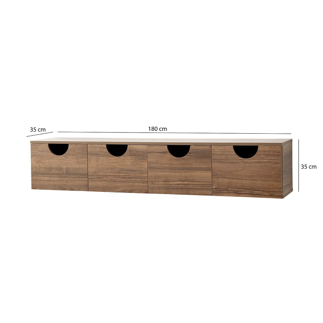 Comoda TV, Neostill, Four Seasons, 180x35x35 cm, Cadru: PAL MELAMINAT 100%., Maro