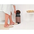 Cos de gunoi cu pedala, Brabantia, NewIcon, 3 L, 23.5x16.8x26.4 cm, otel, grej satinat