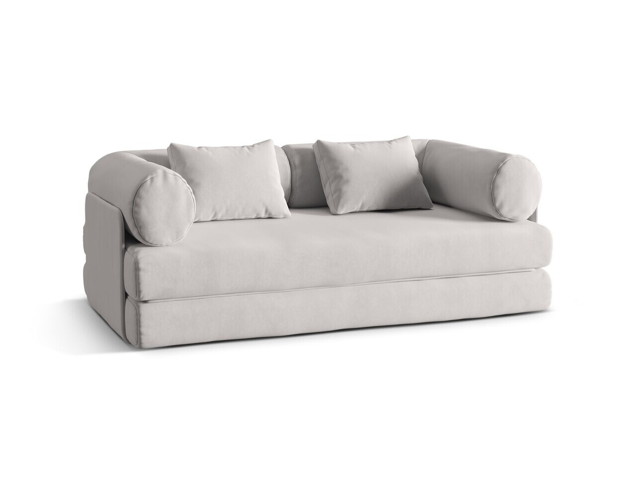 Canapea extensibila 3 locuri, Dreamy, Micadoni Home, 206x95x70 cm, catifea, gri deschis — imaginea 7