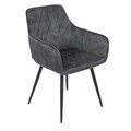 Scaun Satori, Homla, 62x58x79 cm, poliester/metal/MDF, gri inchis