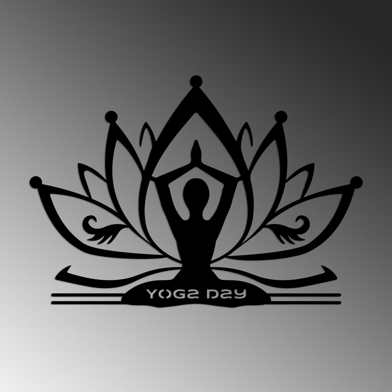 Decoratiune de perete, Yoga 30, Dimensiune: 60 x 42 cm, Negru — imaginea 5