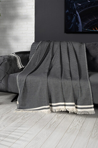 Cuvertura de pat, Alinda - Anthracite (170 x 230), DC Home, Bumbac