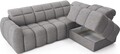 Coltar extensibil dreapta 4 locuri ELTAP, RT-04PAO, Falconn, 258x208x107 cm, lemn/poliester, gri inchis