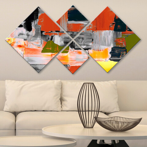 Set 4 tablouri decorative, 4mdf3418103, mdf, imprimat uv, multicolor
