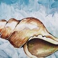 Tablou decorativ, Horn Snail, Creaciones Meng, 32x32 cm, hartie/lemn