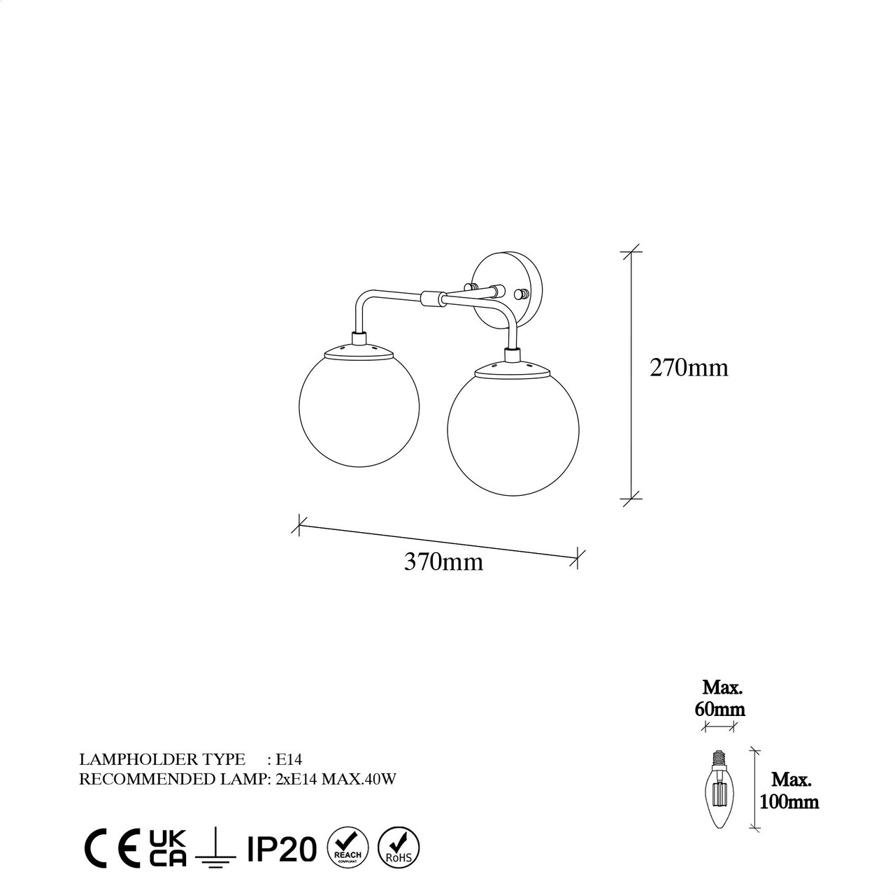 Aplica de perete, Fulgor, 942FLG2174, Metal, Auriu