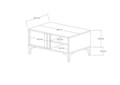 Masuta de cafea, Puqa Design, Sonay, 90x45x60 cm, PAL, Atlantic / Antracit