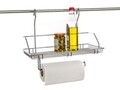 Polita depozitare condimente cu suport pentru rola servetele, Variella, Banquet, 40x21x34 cm,  inox