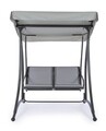 Leagan cu 2 locuri Grely, Bizzotto, 145 x 120 x 185 cm, otel/poliester/textilena 2x1, gri carbune