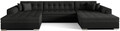 Coltar extensibil 5 locuri, ELTAP, Vento, 359x165x87 cm, lemn/poliester, negru/negru
