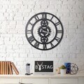 Ceas de perete, Gear XL, Metal, Dimensiune: 70 x 70 cm, Negru