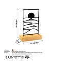 Decoratiune, Horizon, 24x8x17 cm, Metal, Lemn/Negru