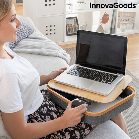 Masa portabila pentru laptop cu spatiu de depozitare Larage InnovaGoods, 33×40.5 cm 33x40.5 imagine noua 2022