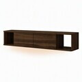 Comoda TV, Hanah Home, Twist LED, 160x29x29 cm, Maro