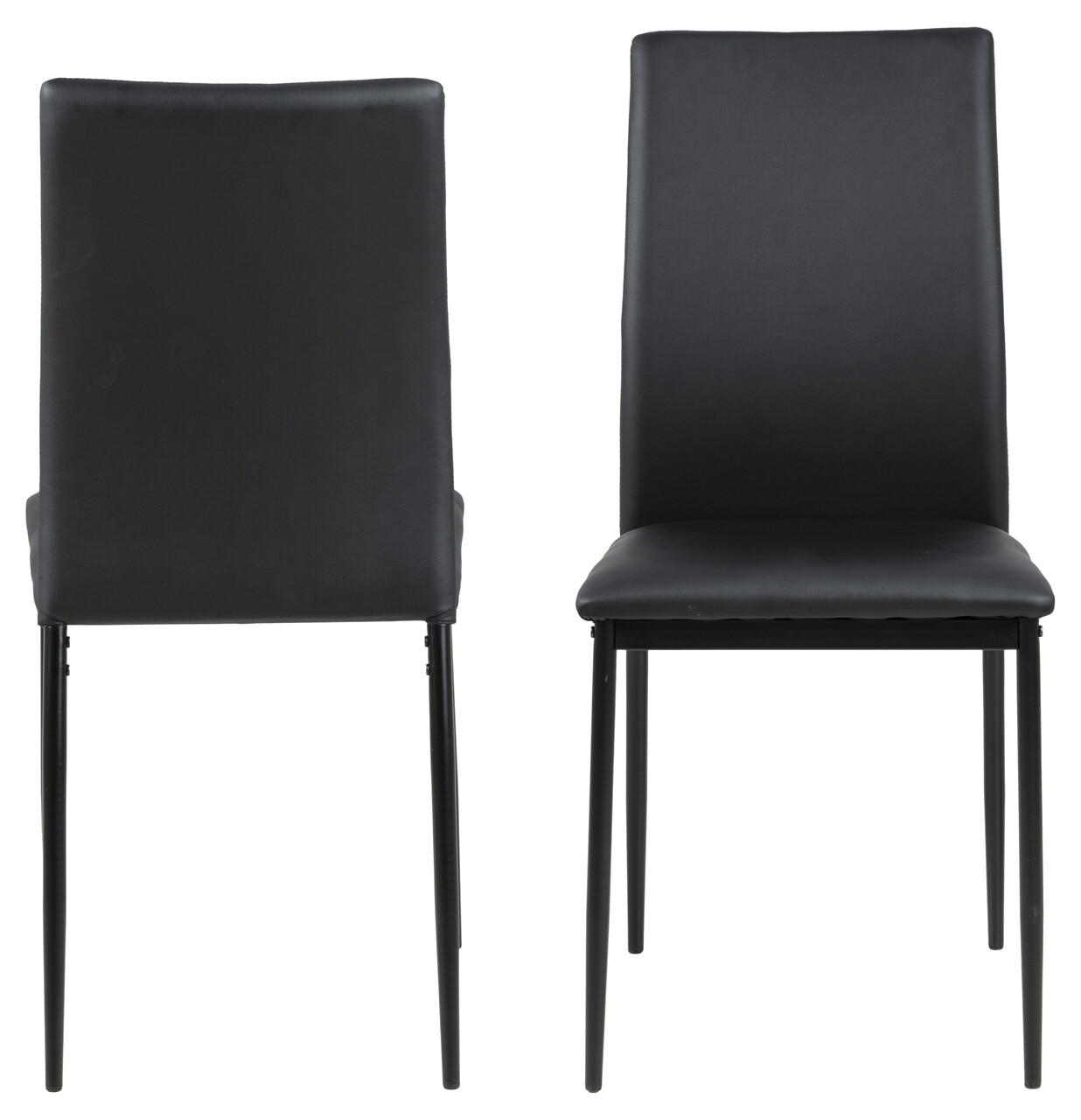 Scaun Demina, Actona, 43.5x53x92 cm, piele ecologica/otel, negru - view 9