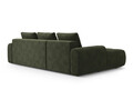 Coltar extensibil stanga 3 locuri, Linz, Cosmopolitan Design, 275x142x84 cm, catifea, verde