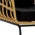 Fotoliu pentru gradina/terasa, DKD Home Decor, 76 x 58 x 80 cm, metal/ratan, negru/bej