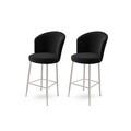 Set scaun de bar (2 bucăți), Charlotte, Alte, Metal, Negru / Crom