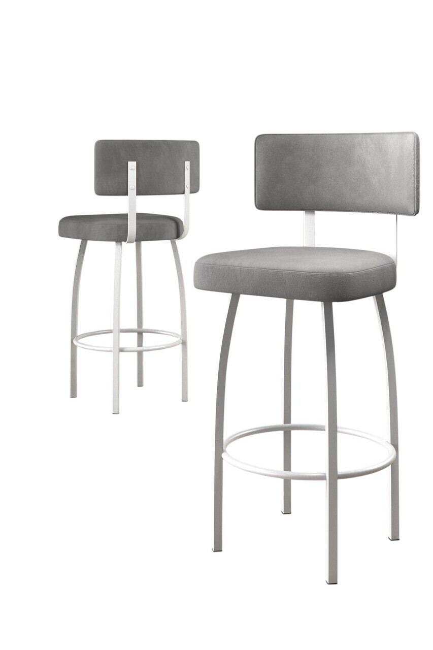 Set scaune  de bar 4 piese, Hanah Home, Wosa, Gri/Alb — imaginea 2