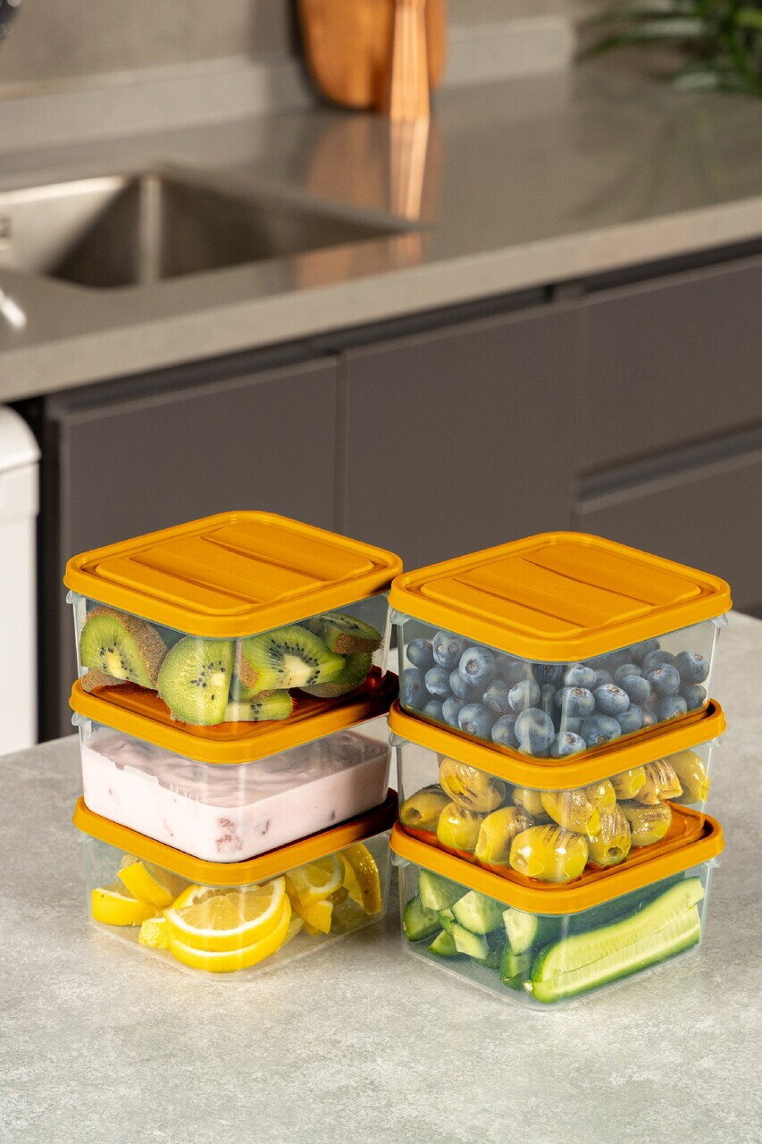 Set recipiente depozitare, Hermia, 964FRM5755, PLASTIC, Dimensiune: 23 x 15 x 7 cm / 1750 ml (4 bucăți), Portocaliu — imaginea 2