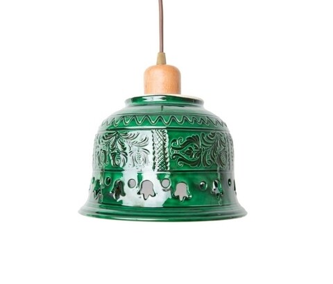 Pendul radacini-laleaua, deco republic, e27, 1x60w, ceramica, verde