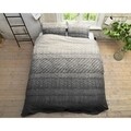 Lenjerie de pat dubla VELVET Indigo Knit Grey , Primaviera Deluxe, 3 piese, 200x220 cm, bumbac satinat, gri
