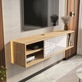 Comoda TV, Zena Home, Teo Floating, Stejar Safir / Alb