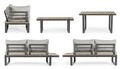 Set mobilier pentru gradina/terasa 5 piese Sven, Bizzotto, aluminiu/placaj/poliester, gri carbune