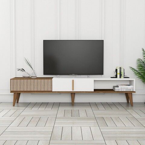 Comoda TV, Hommy Craft, Milan Alt, 180x40x35 cm, PAL, Nuc/Alb