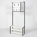 Cuier de perete, Decortie, Nomad Portmanto, 78x182x30 cm, Alb/Negru