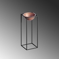 Ghiveci, GED-021-B, 22x60x22 cm, Metal, Negru/Cupru