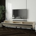 Comoda TV, Inarch, Amsterdam Style, Travertin / Negru